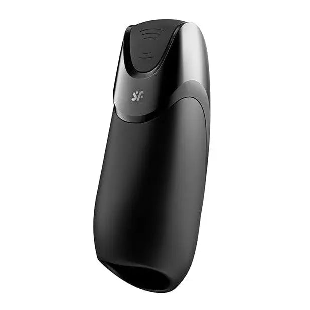 Sleek Satisfyer Men Vibration+ in black with ergonomic design and silver accents