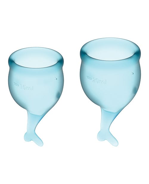 Satisfyer Menstrual Cup Light Blue Satisfyer Feel Secure Menstrual Cup at the Haus of Shag