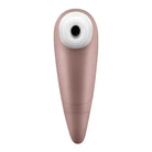 Pink and white ceramic vase with Satisfyer Number One Air Clitoral Stimulator