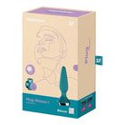 Satisfyer Plug-ilicious 1: The open box with a blue nose showing the plug ilicious product