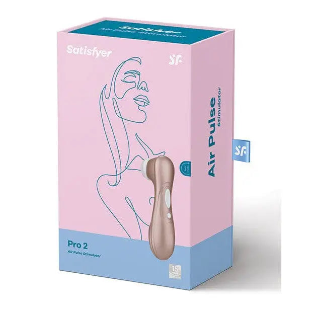 Box of Satisfyer Pro 2 Vibration in Light Gold color displayed on a product