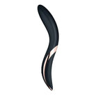 Satisfyer Rrrolling Explosion - Black, sleek curved personal massager with rose gold accent