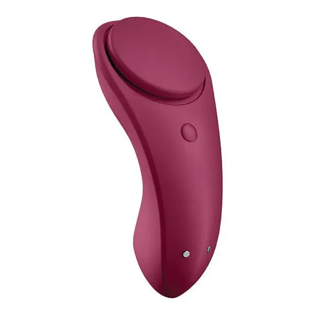 Close-up of the Satisfyer Sexy Secret Panty Vibrator in Pink on a White Background