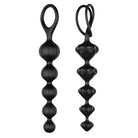 Black and white duo using Satisfyer Soft Silicone Beads for anal training