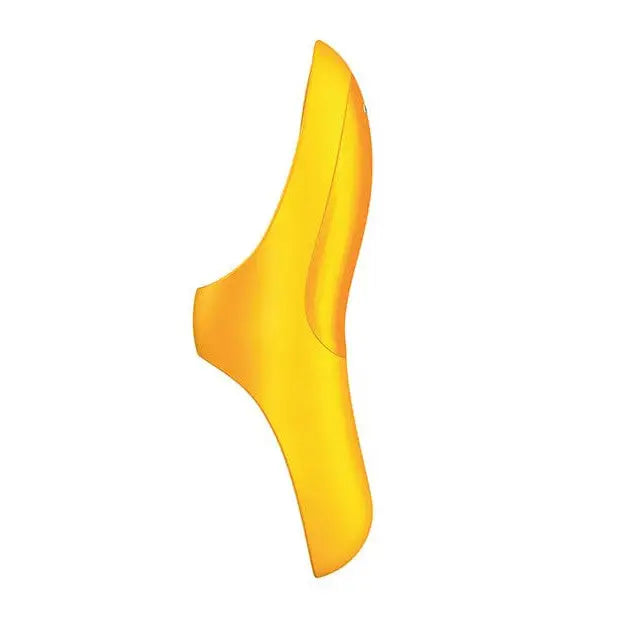 Yellow teaser finger vibrator shoe on white background - Satisfyer Teaser Finger Vibrator