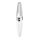 White Satisfyer Twirling Delight personal grooming tool with metallic band labeled ’SF’