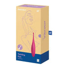 A box of a pink and yellow Satisfyer Twirling Fun tie displayed against a vibrant backdrop