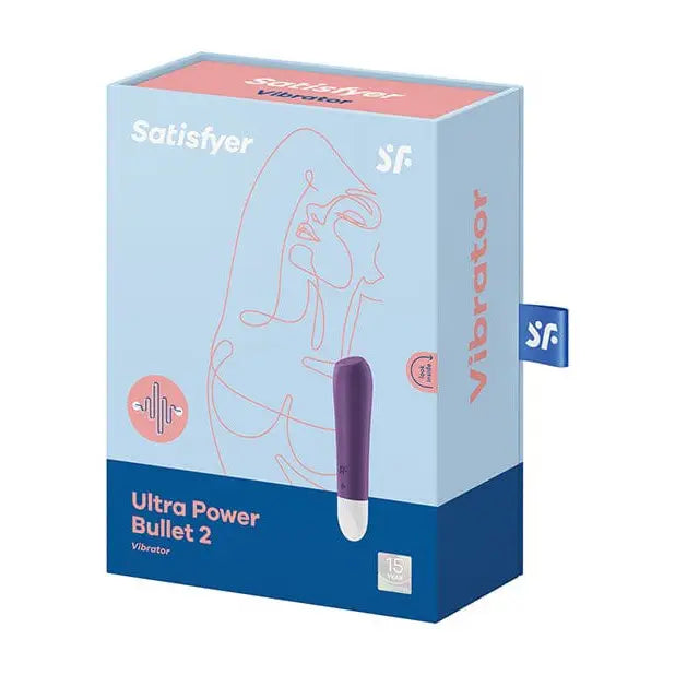 Close-up of Satisfyer Ultra Power Bullet 2 box featuring a woman’s image and branding