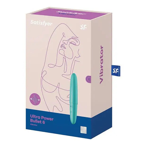 Image of the Satisfyer Ultra Power Bullet 6 box open with a green pen inside