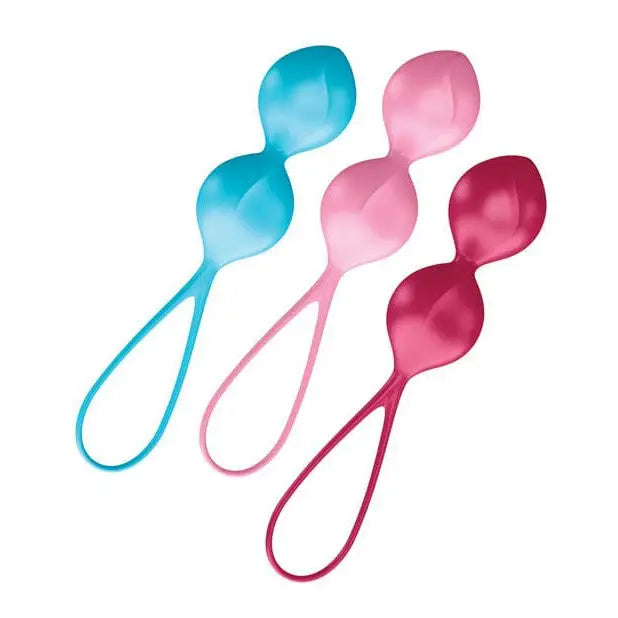 Satisfyer V Balls: blue, pink, dark pink in a 3-piece training set for pelvic floor exercises