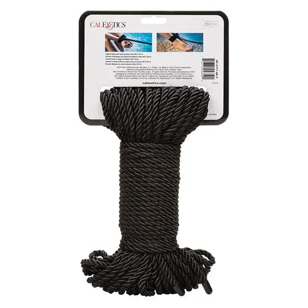 Scandal BDSM Rope by CalExotics - Black twisted rope or cord bundled for retail