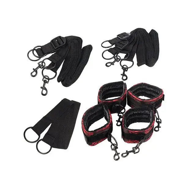 CalExotics Bondage Blindfolds & Restraints Scandal Bed Restraints - Black/red at the Haus of Shag