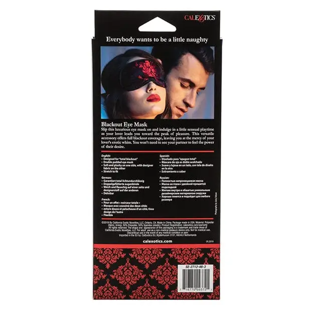 CalExotics Bondage Blindfolds & Restraints Scandal Black Out Eyemask -  Black/red at the Haus of Shag