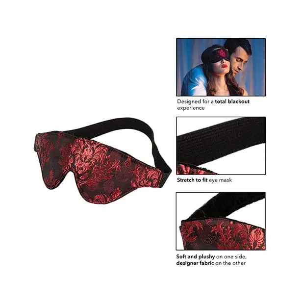 CalExotics Bondage Blindfolds & Restraints Scandal Black Out Eyemask -  Black/red at the Haus of Shag