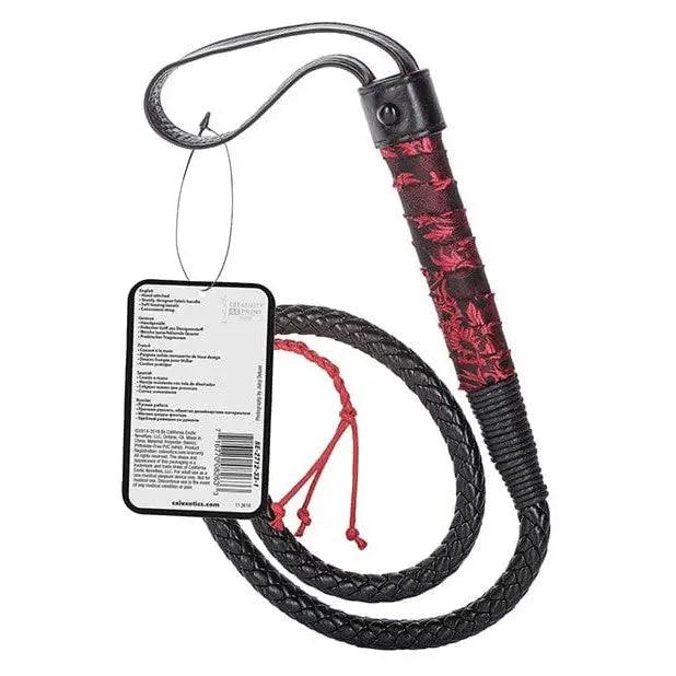 CalExotics Bondage Blindfolds & Restraints Scandal Bull Whip - Black/red at the Haus of Shag