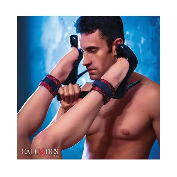 CalExotics Bondage Blindfolds & Restraints Scandal Control Cuffs - Black/red at the Haus of Shag