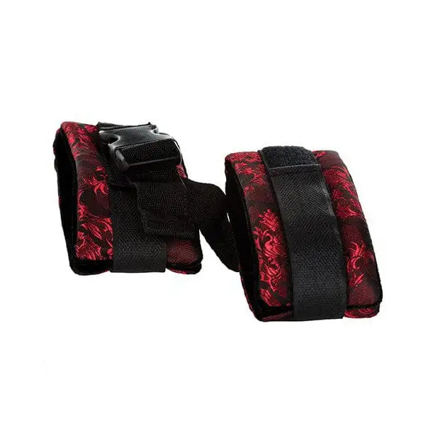 CalExotics Bondage Blindfolds & Restraints Scandal Control Cuffs - Black/red at the Haus of Shag