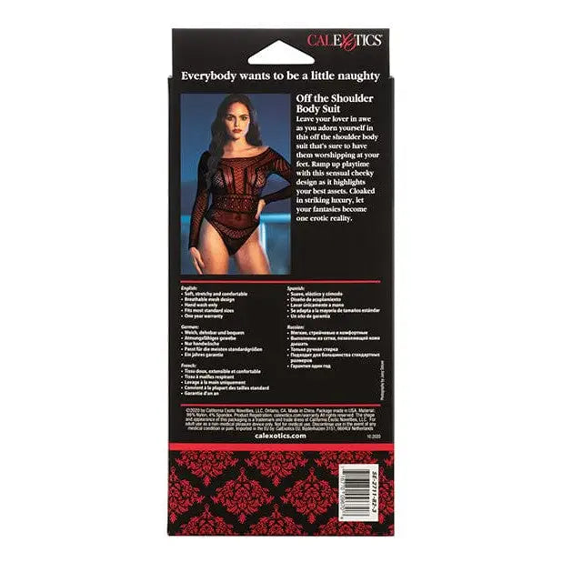 CalExotics Lingerie - Packaged Scandal Off The Shoulder Body Suit - Black at the Haus of Shag