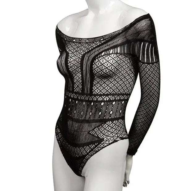 CalExotics Lingerie - Packaged Scandal Off The Shoulder Body Suit - Black at the Haus of Shag