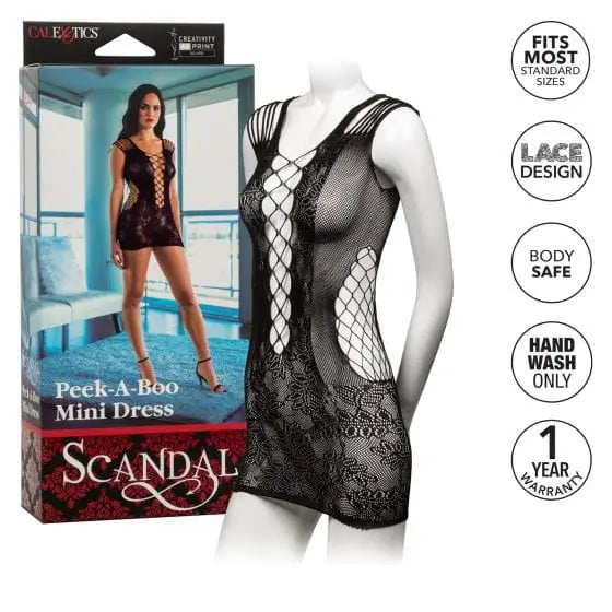 CalExotics Lingerie & Clothing Scandal Peek-a-boo Mini Dress at the Haus of Shag