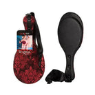 Scandal Round Double Paddle by CalExotics - Red Floral Paddle with Black Handle