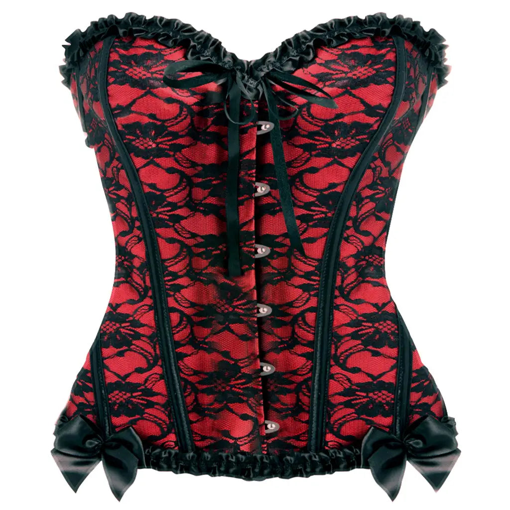 Master Series Scarlet Seduction Lace-up Corset And Thong - Corset