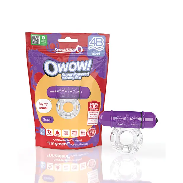 Screaming O 4B OWow Vibrating Cockring - Purple - Cock Ring