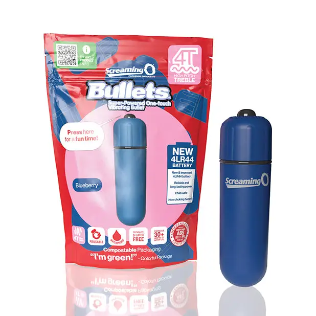 Screaming O 4T Bullet Vibrator - Blue - Bullet Vibrator