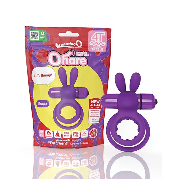 Screaming O 4T Ohare Vibrating Rabbit Double Cockring - Purple - Cock Ring