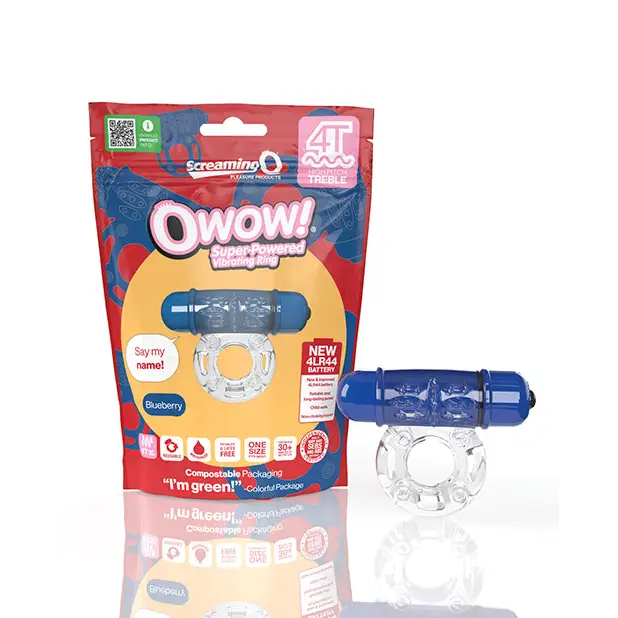 Screaming O 4T OWow Vibrating Cockring - Blue - Cock Ring