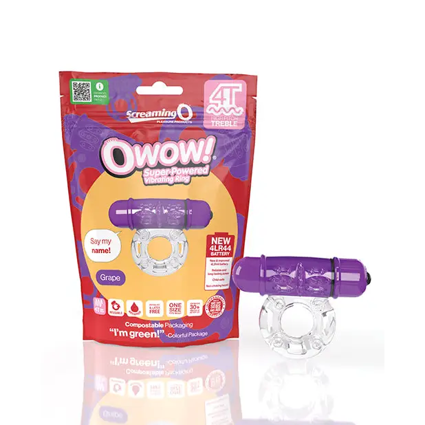 Screaming O 4T OWow Vibrating Cockring - Purple - Cock Ring