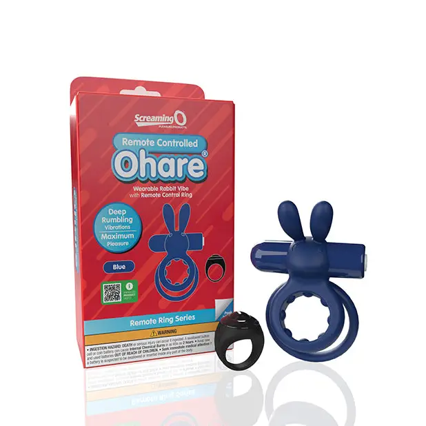 Screaming O Ohare Remote Controlled Vibrating Ring - Blue - Stimulators