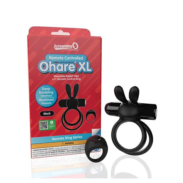 Screaming O Ohare Remote Controlled Vibrating Ring - XL - Black - Stimulators