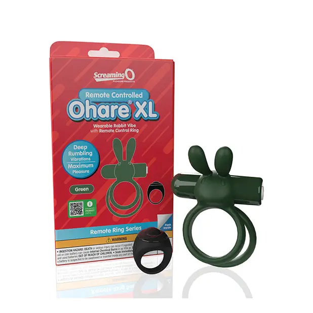 Screaming O Ohare Remote Controlled Vibrating Ring - XL - Green - Stimulators