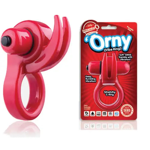 Screaming O Orny Vibe Ring Red - Red - Cock Ring