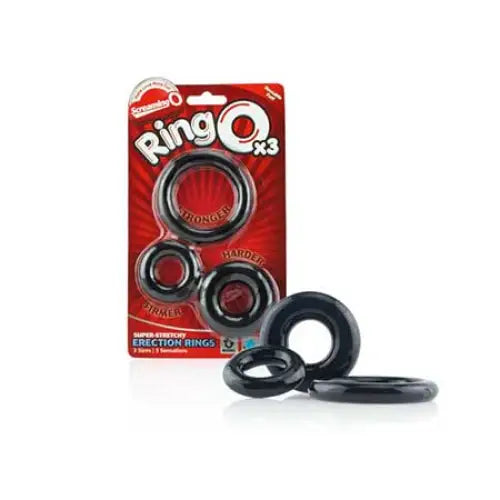 Screaming O RingO 3-Pack Black of Asst Sizes (Box of 6) - Cock Ring