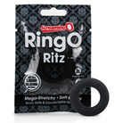 Close-up of black Screaming O RingO Ritz, featuring a sleek black rubber ring