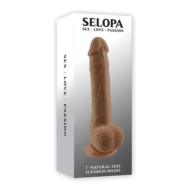 Selopa Natural Feel 7’’ Flexskin Dildo - Dark - Dongs & Dildos