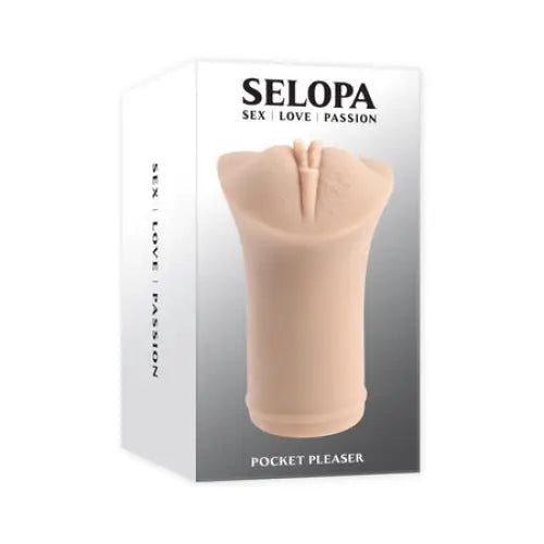 Selopa Pocket Pleaser Stroker Light flesh-tone adult novelty product in retail packaging