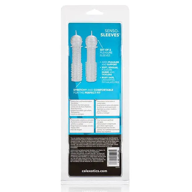 CalExotics Penis Enhancement Senso Silicone Sleeves 2 Pack - Clear at the Haus of Shag