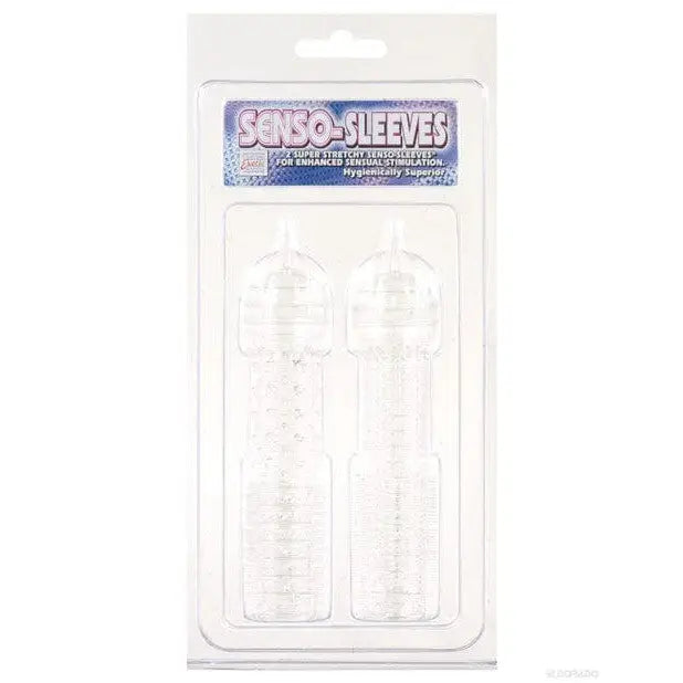 CalExotics Penis Enhancement Senso Silicone Sleeves 2 Pack - Clear at the Haus of Shag