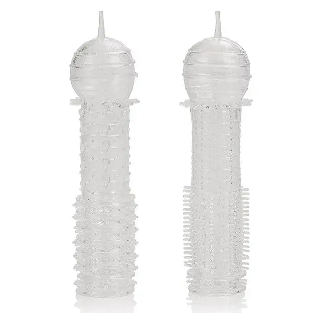 CalExotics Penis Enhancement Senso Silicone Sleeves 2 Pack - Clear at the Haus of Shag