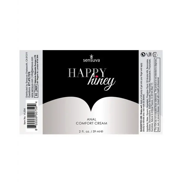 Sensuva Happy Hiney Anal Comfort Cream 2 oz. - Enhancers and Stimulants