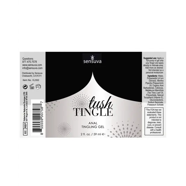 Sensuva Tush Tingle Anal Stimulation Gel 2 oz. - Enhancers and Stimulants