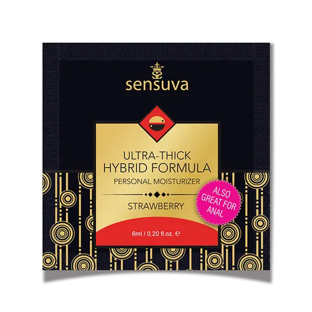 Sensuva Ultra Thick Hybrid Personal Moisturizer Single Use Packet - Strawberry / 6 - Hybrid Lubricant