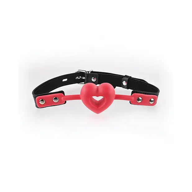 Sex & Mischief Amor Breathable Heart-Shaped Silicone Ball Gag - Red - Ball Gag