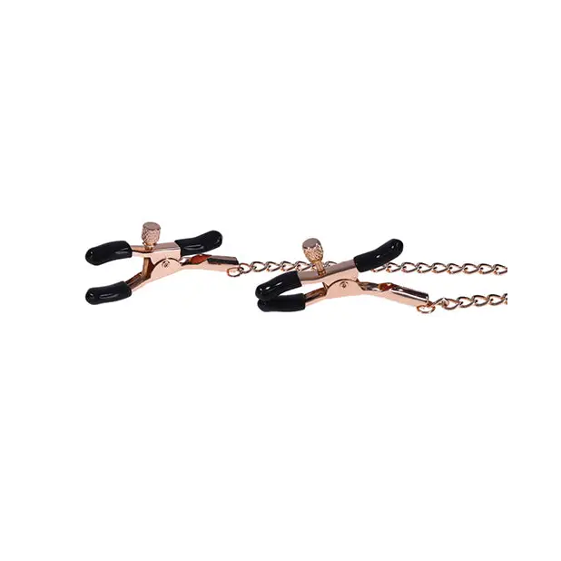 Brat Charmed Nipple: Black & Rose Gold Cufflinks with Black Handles for Elegant Style