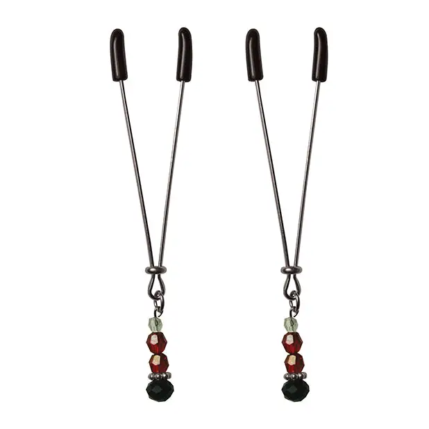 Sex & Mischief Nipple Clips Ruby Black - Nipple Clamp