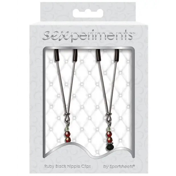 Sex & Mischief Nipple Clips Ruby Black - Nipple Clamp