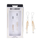 Sex & Mischief Pearl Nipple Ties - Gold - Nipple Clamp